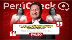 No se asesinaron a 70 personas durante las protestas contra el gobierno de Dina Boluarte, como dijo Vladimir Cerrón