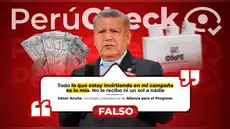 Es falso que la campaña de César Acuña sea financiada solo por él