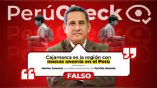 Cajamarca no es la región con menos anemia del Perú, como afirmó Mesías Guevara