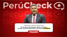 Es falso que Paniagua y Toledo hayan anulado leyes contra el terrorismo y la delincuencia
